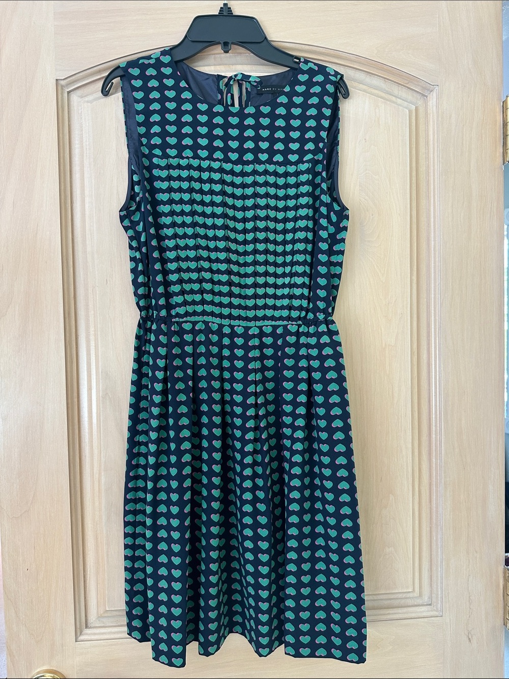 Marc By Marc Jacobs Black Dress with Teal Heart Print